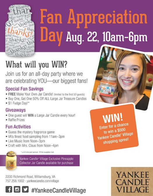 FAN APPRECIATION DAY AT YANKEE CANDLE VILLAGE STORE